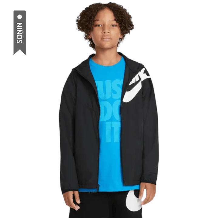 Camiseta Nike Sportswear Just Do It Wash Para Niños-Azul 4