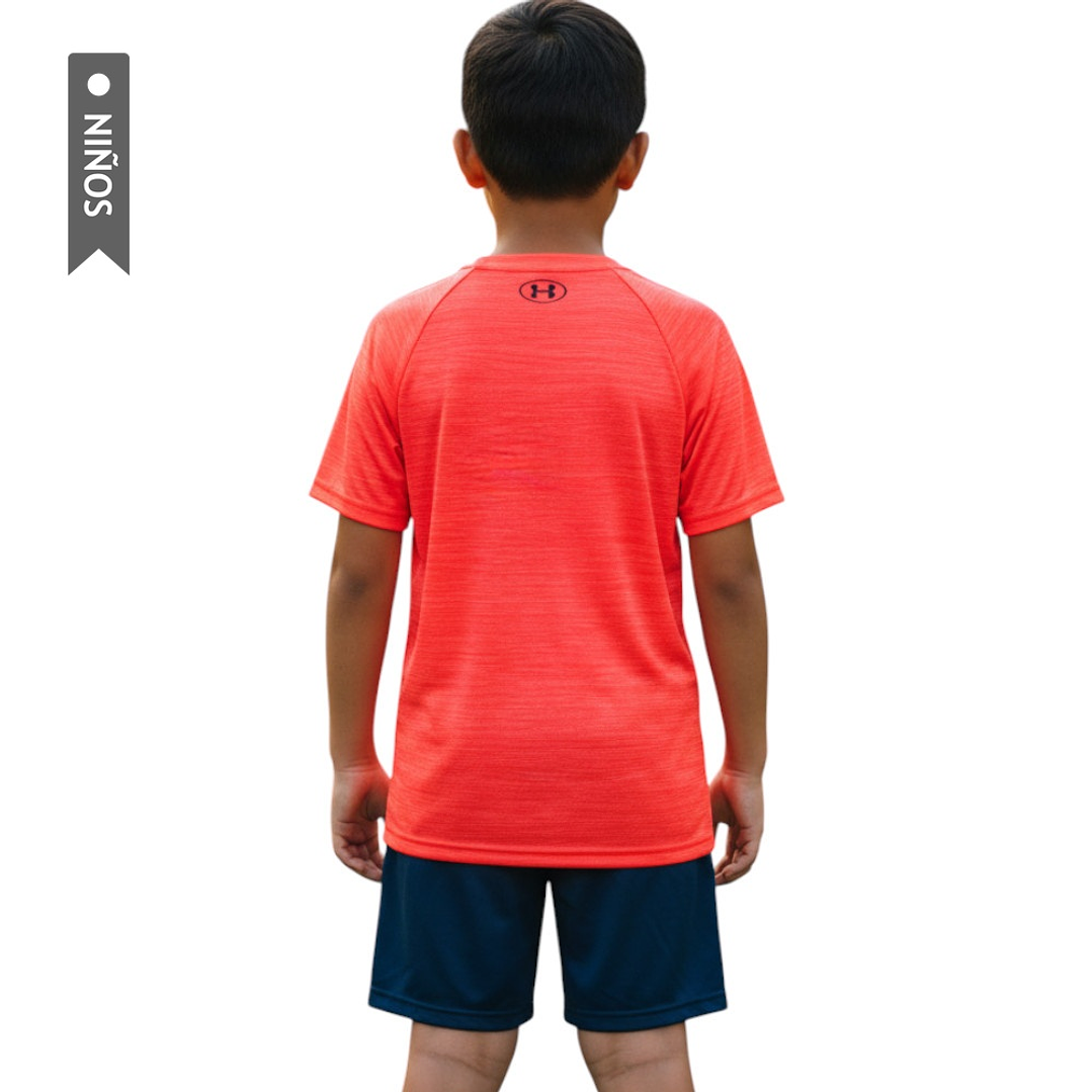 Camiseta Under Armour Tech Split Niño-Salmón 2