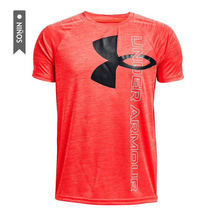 Camiseta Under Armour Tech Split Niño-Salmón 3