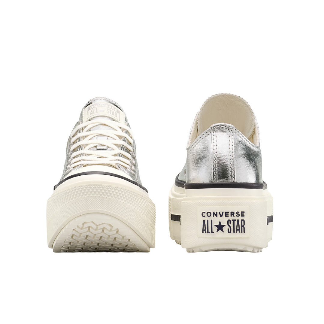 Tenis Converse Ctas Lift Double Stack Mujer-Plateado 5