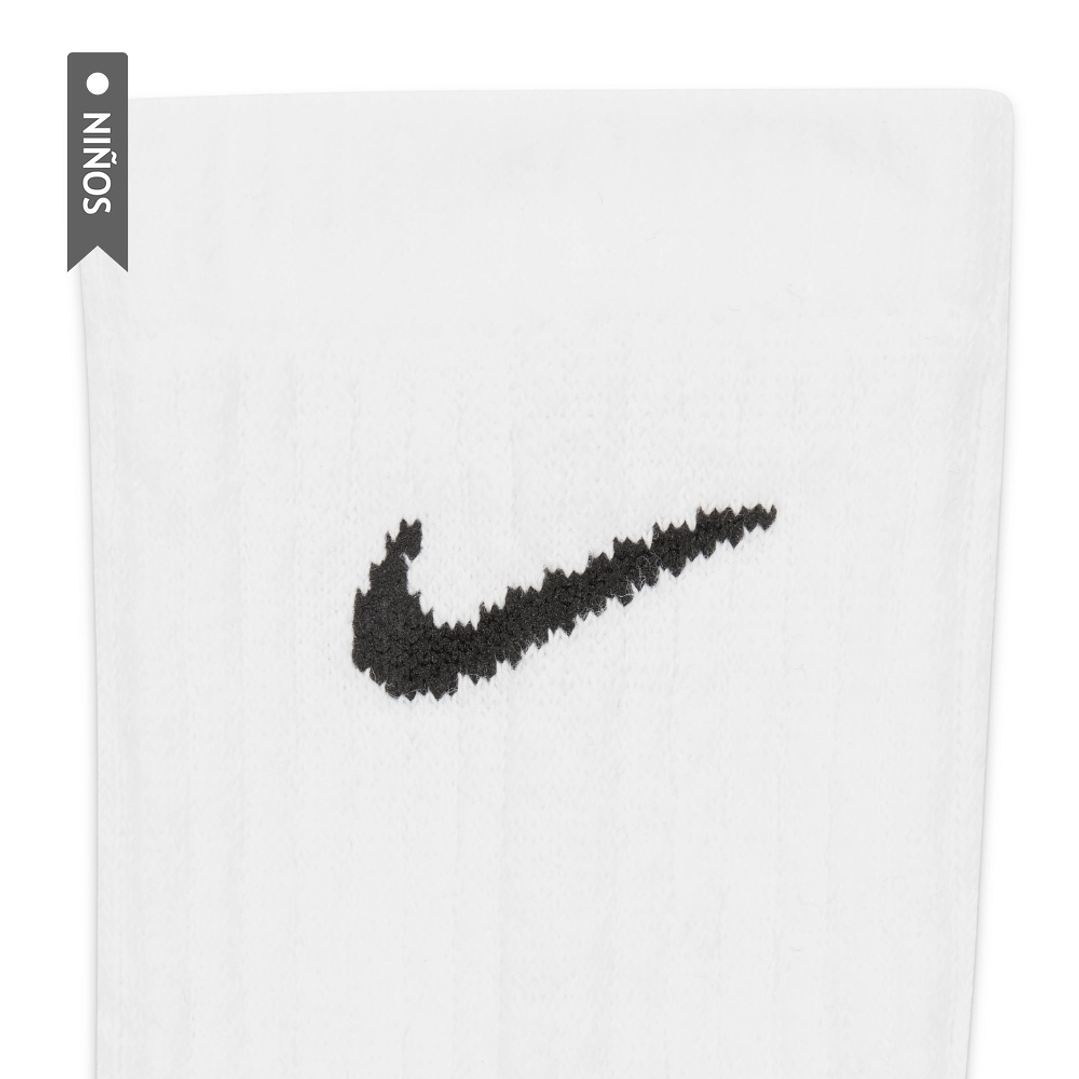 Medias Nike Everydy Cush Crew 6Pr 108 Niño-Blanco Negro 2