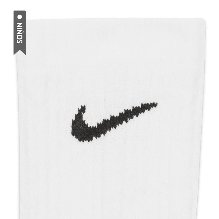 Medias Nike Everydy Cush Crew 6Pr 108 Niño-Blanco Negro 2