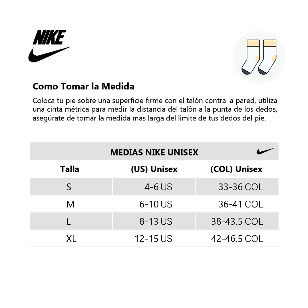 Medias Nike Everydy Cush Crew 6Pr 108 Niño-Blanco Negro 4