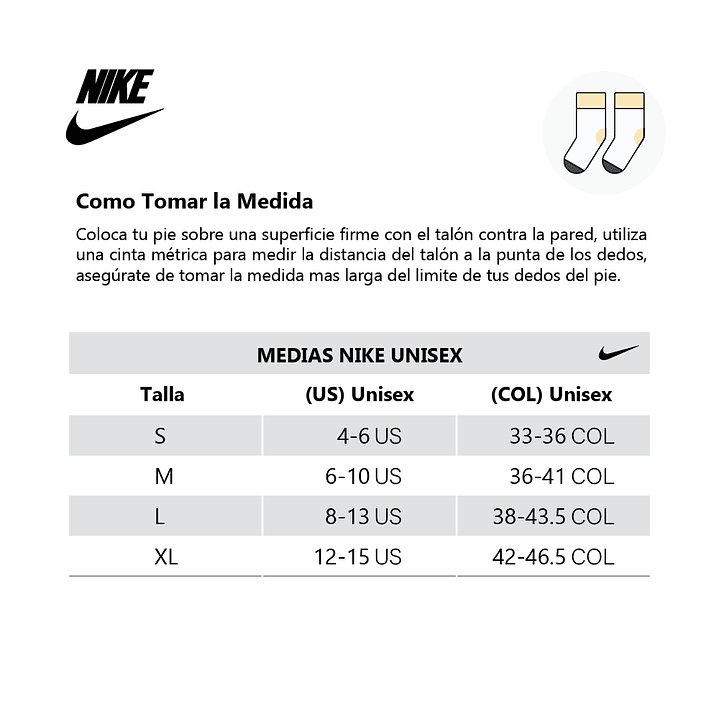 Medias Nike Everydy Cush Crew 6Pr 108 Niño-Blanco Negro 4