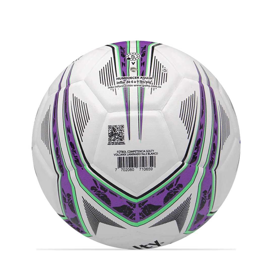 Balon Futbol Competencia Golty Volcanix No.3-Blanco 4
