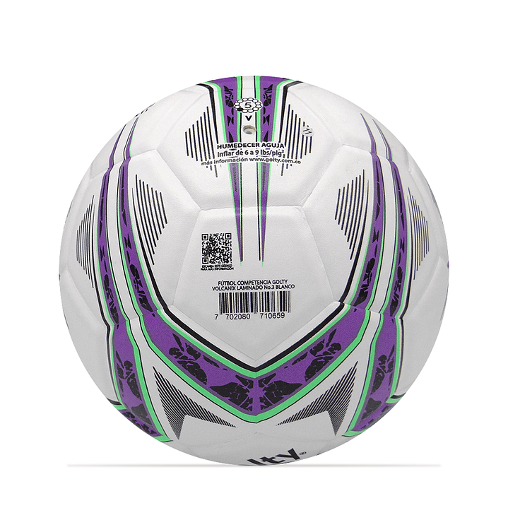 Balon Futbol Competencia Golty Volcanix No.3-Blanco 4