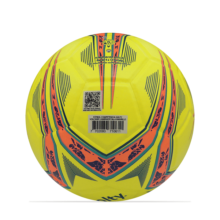 Balon Futbol Competencia Golty Volcanix No.4-Amarillo 5