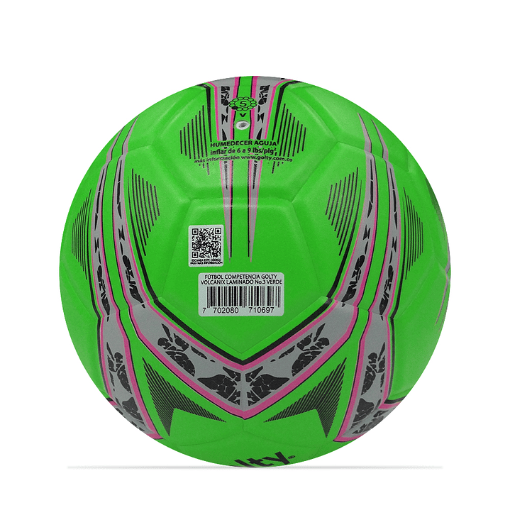 Balon Futbol Competencia Golty Volcanix No.3-Verde 4