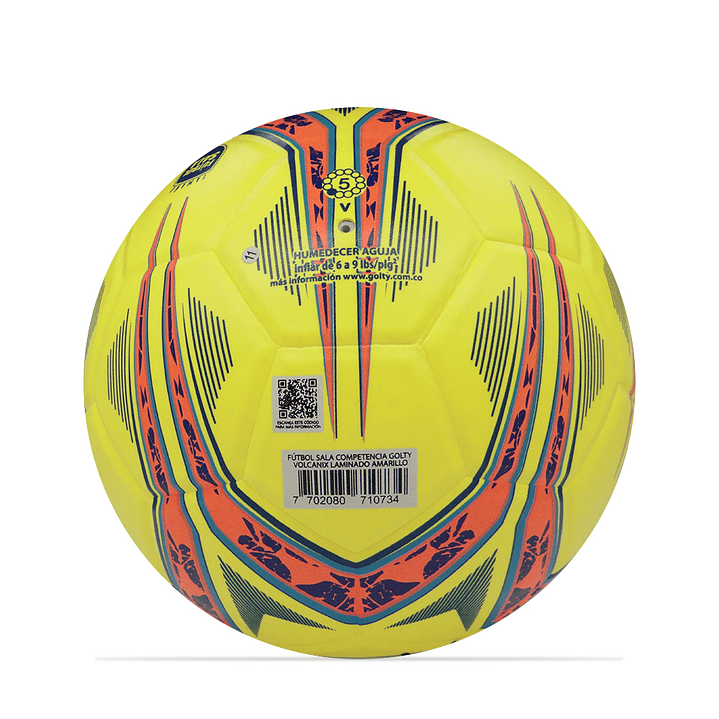Balon Futbol Sala Competencia Golty Volcanix-Amarillo 4