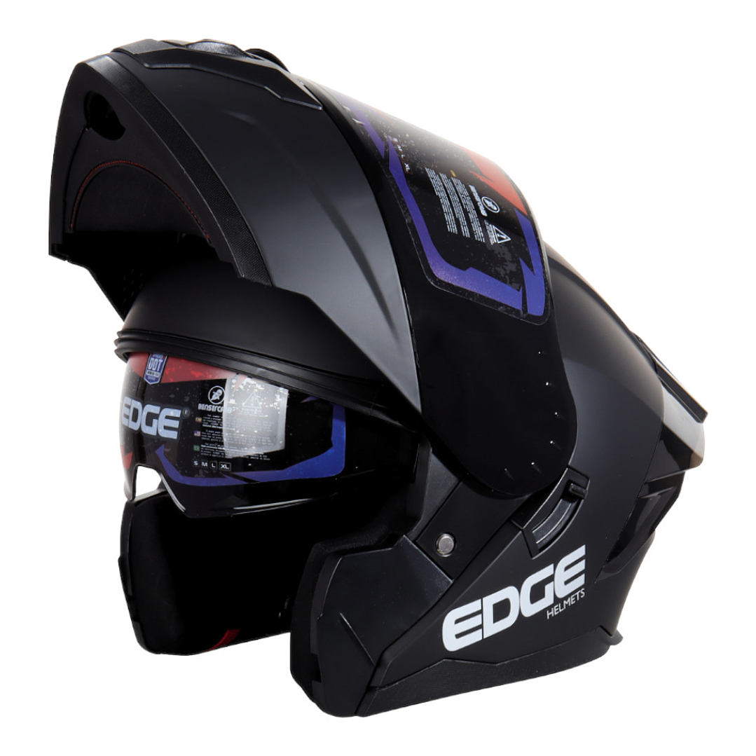 Casco Edge Abatible Boston Cert.Dot-Ece-Negro Mate 2