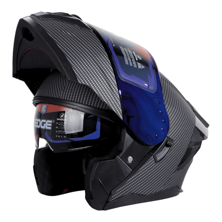 Casco Edge Abatible Boston Cert.Dot-Ece-Negro Carbono 2