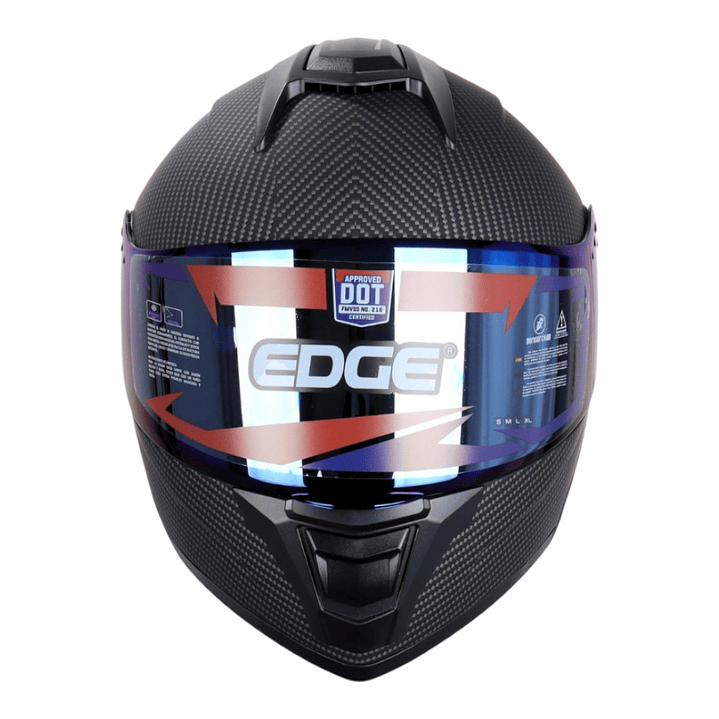 Casco Edge Abatible Boston Cert.Dot-Ece-Negro Carbono 4