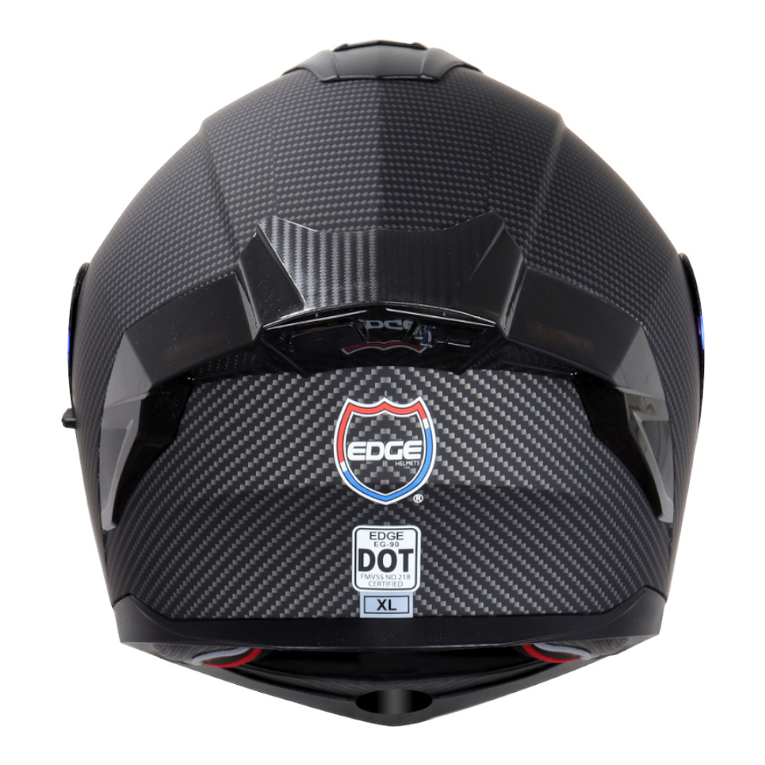 Casco Edge Abatible Boston Cert.Dot-Ece-Negro Carbono 6