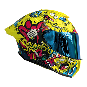 Casco Integral Shanghai Bob Esponja Cert.Dot-Ece-Amarillo