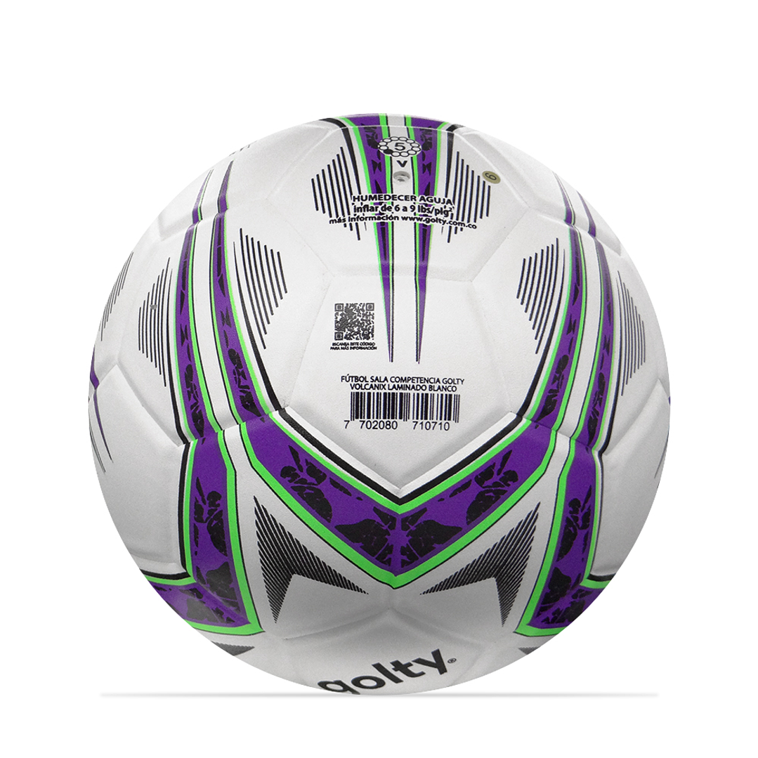 Balon Futbol Sala Competencia Golty Volcanix-Blanco 5