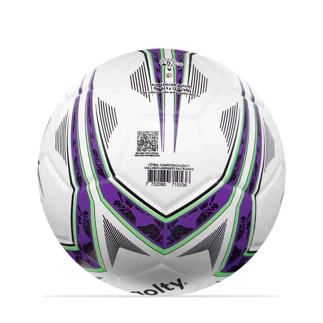 Balon Futbol Competencia Golty Volcanix No.5-Blanco 5