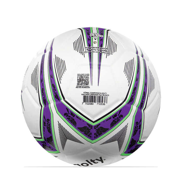 Balon Futbol Competencia Golty Volcanix No.5-Blanco 5