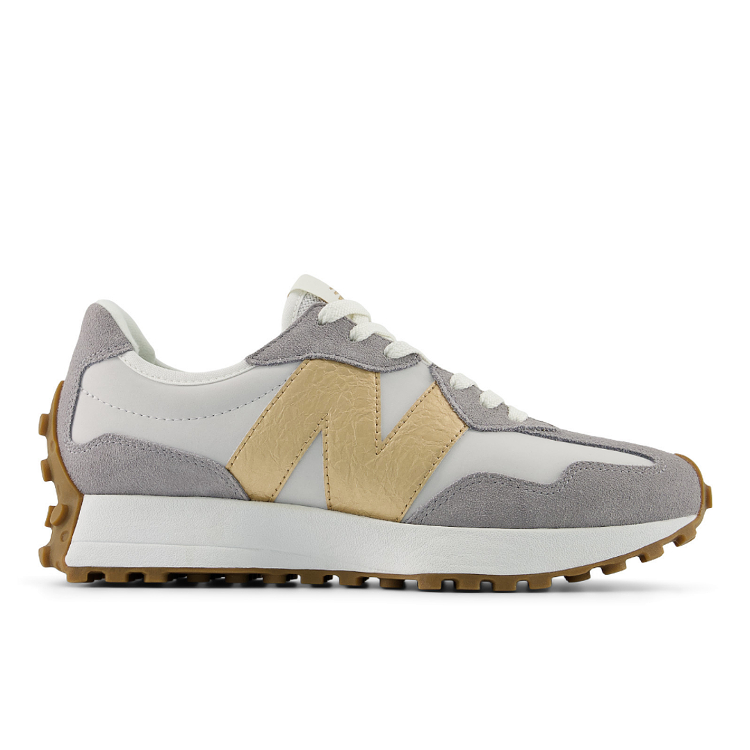 Tenis New Balance 327 Mujer-Gris/Dorado 1