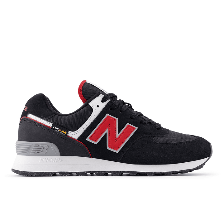 Tenis New Balance 574 Hombre-Negro/Rojo 1