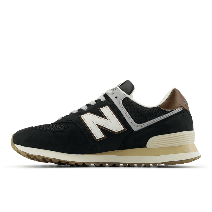 Tenis New Balance 574 Hombre-Negro/Marron 3