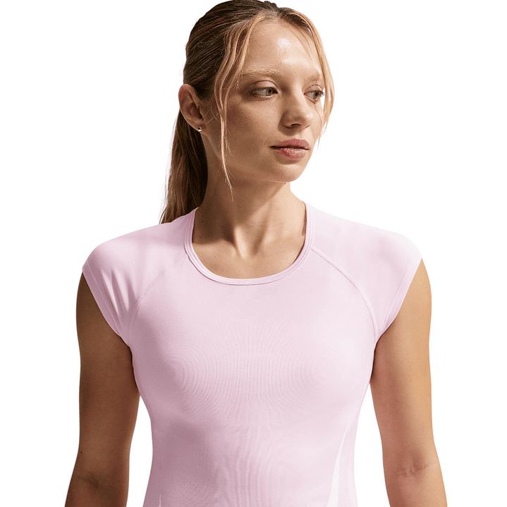 Camiseta Nike Tempo Swoosh Run Df Ss Mujer-Rosa 1