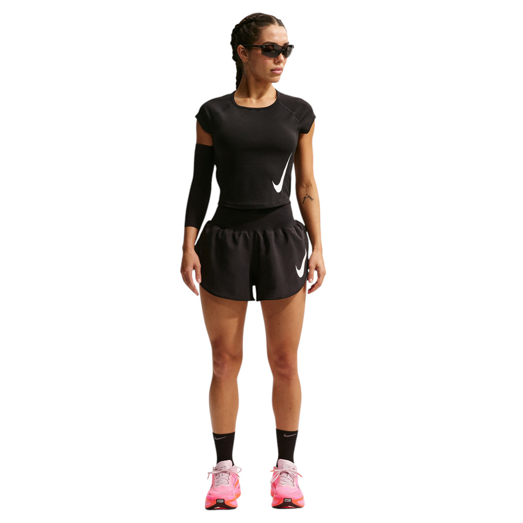 Camiseta Nike Tempo Swoosh Run Df Ss Mujer-Negro 4