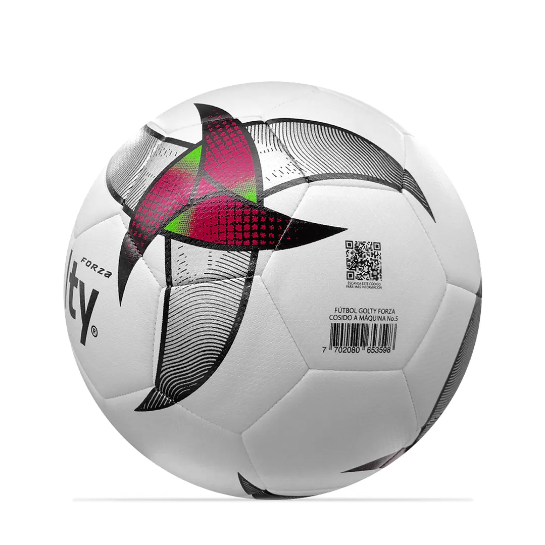 Balón Fútbol Golty Forza No Profesional Cosido No.5-Blanco 4