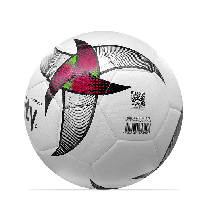 Balón Fútbol Golty Forza No Profesional Cosido No.5-Blanco 4
