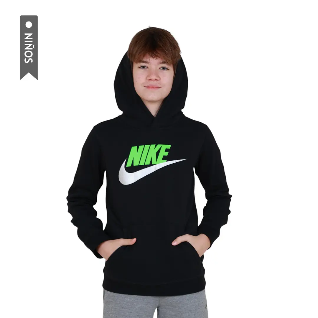 Hoodie Nike Sportswear Club Fleece Para Niño-Negro 3