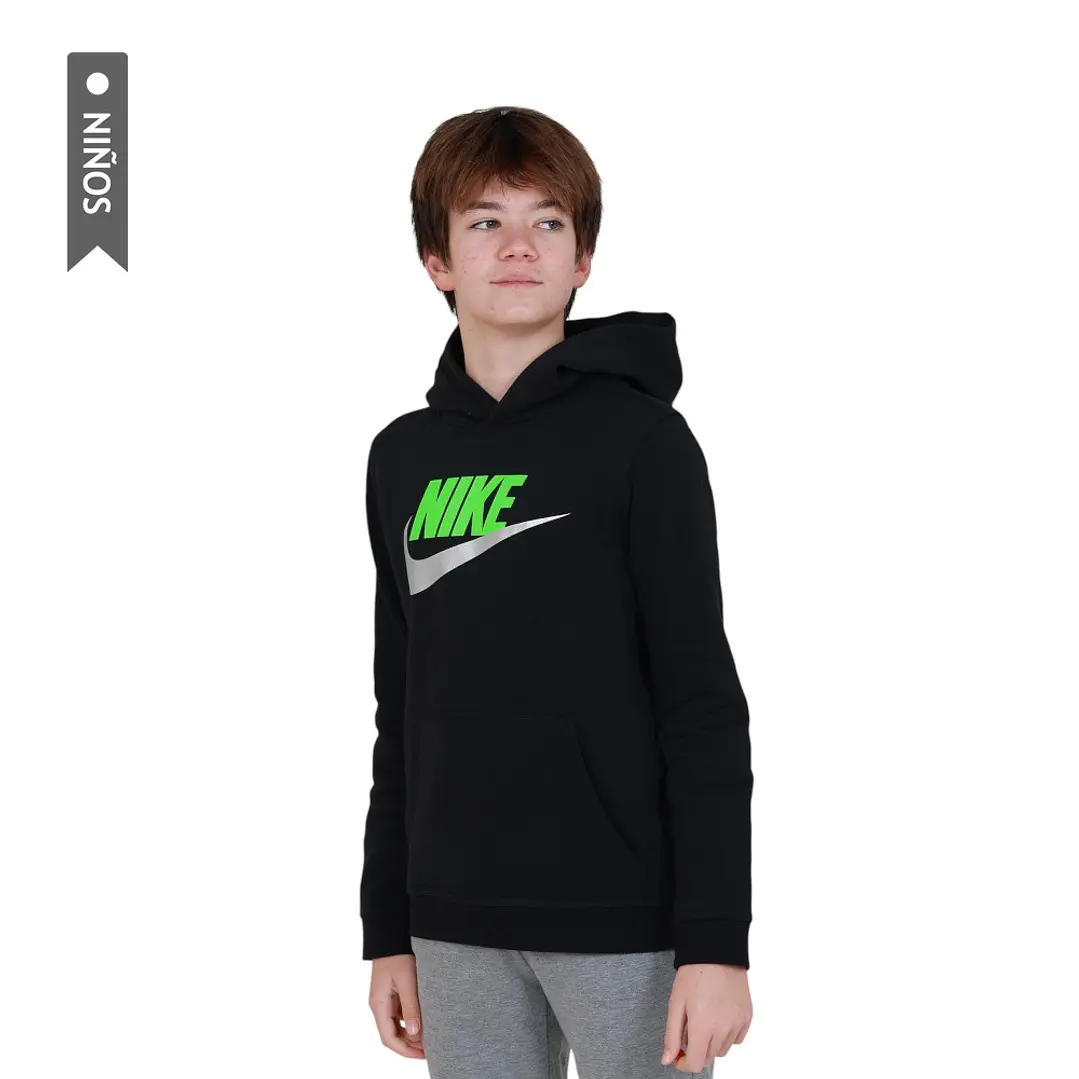 Hoodie Nike Sportswear Club Fleece Para Niño-Negro 1