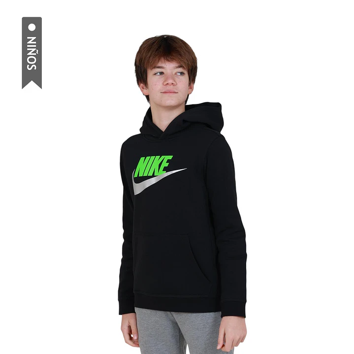 Hoodie Nike Sportswear Club Fleece Para Niño-Negro 1
