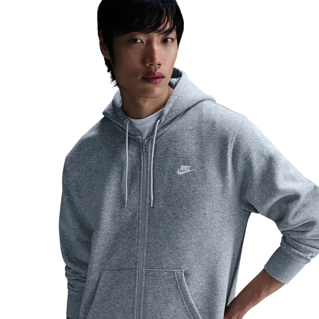 Hoodie Nike Club Bb Fz Hoodie Hombre-Gris 1