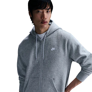 Hoodie Nike Club Bb Fz Hoodie Hombre-Gris