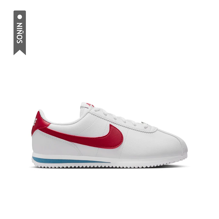 Tenis Nike Cortez Bg Niño-Blanco/Rojo 1