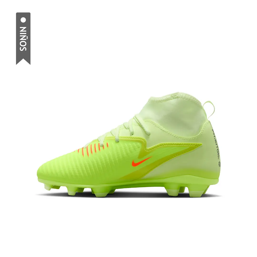 Guayos Nike Jr Phantom 6 High Club Fg Mg Niño-Verde 3
