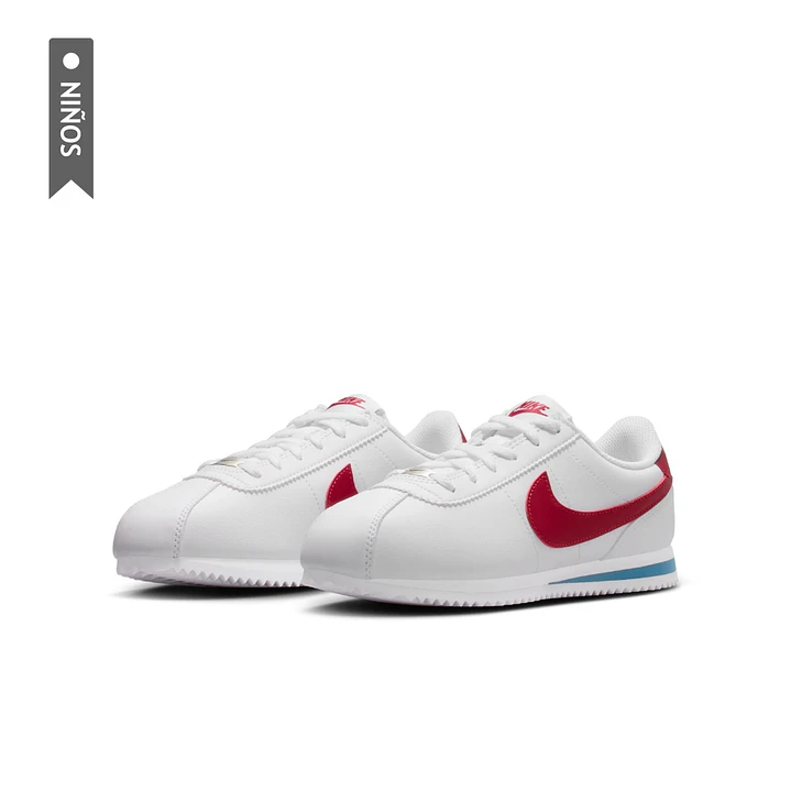 Tenis Nike Cortez Bg Niño-Blanco/Rojo 4