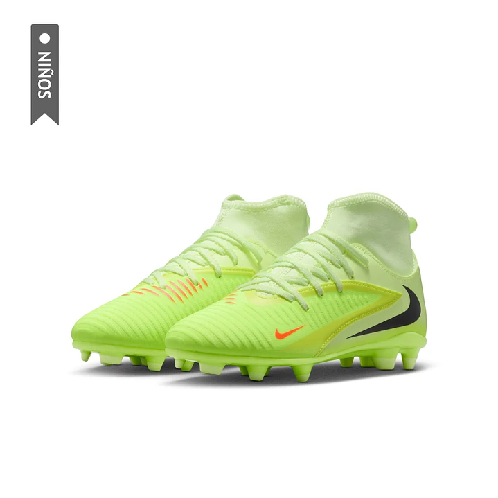 Guayos Nike Jr Phantom 6 High Club Fg Mg Niño-Verde 4
