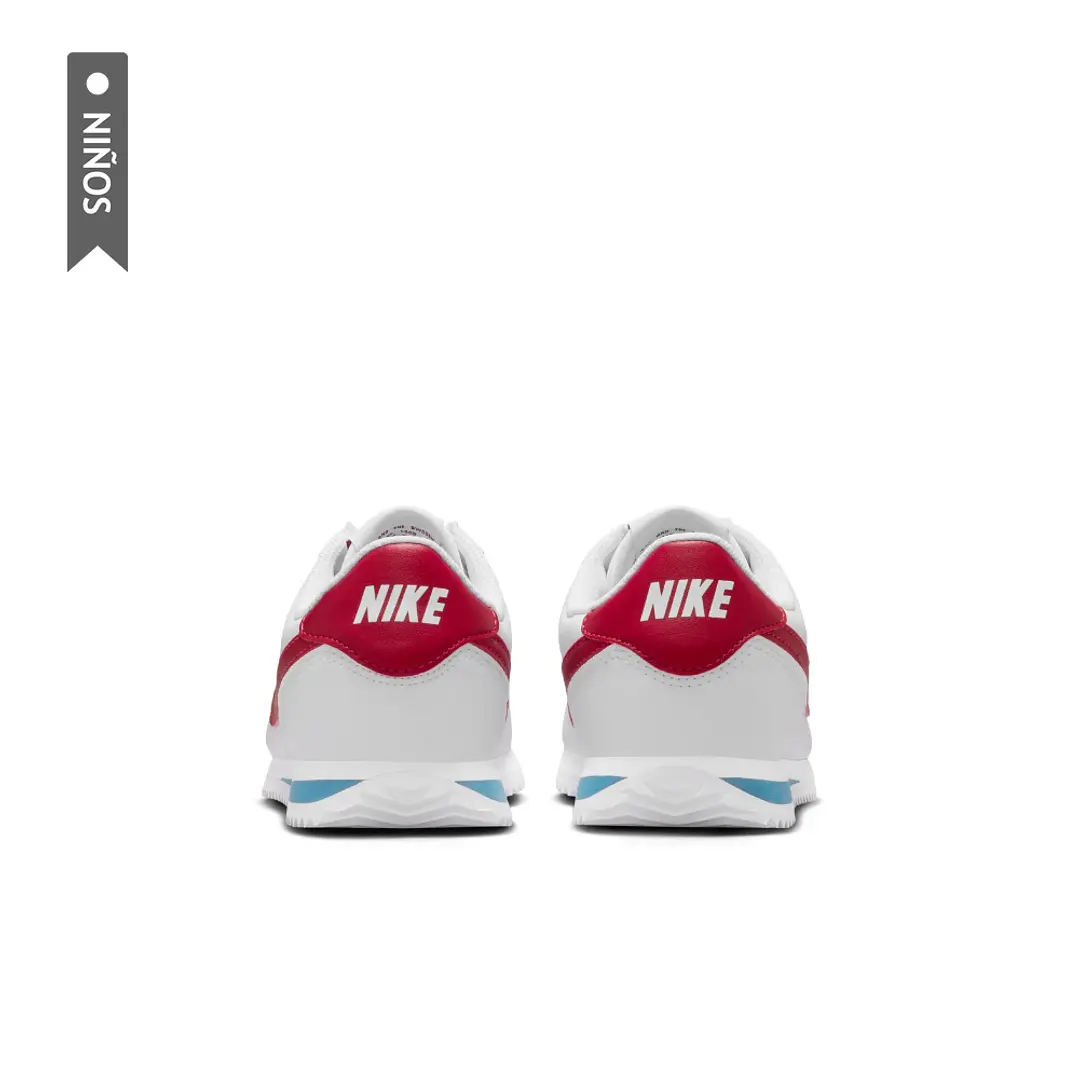 Tenis Nike Cortez Bg Niño-Blanco/Rojo 5