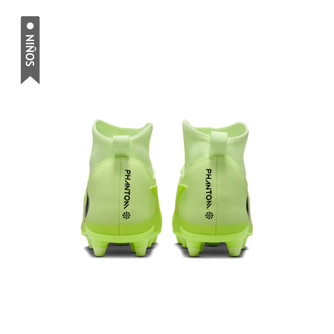 Guayos Nike Jr Phantom 6 High Club Fg Mg Niño-Verde 5
