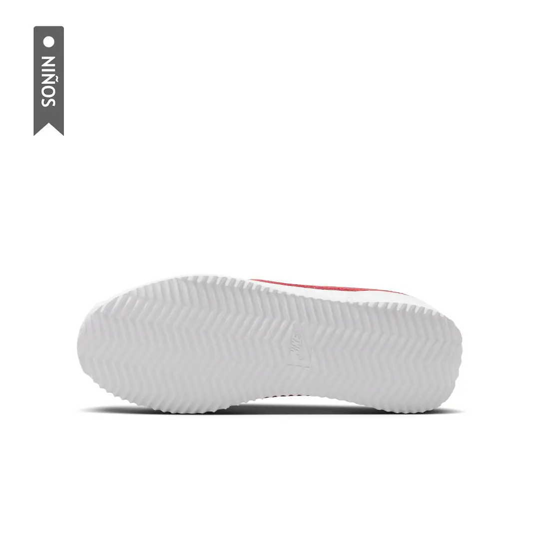 Tenis Nike Cortez Bg Niño-Blanco/Rojo 6