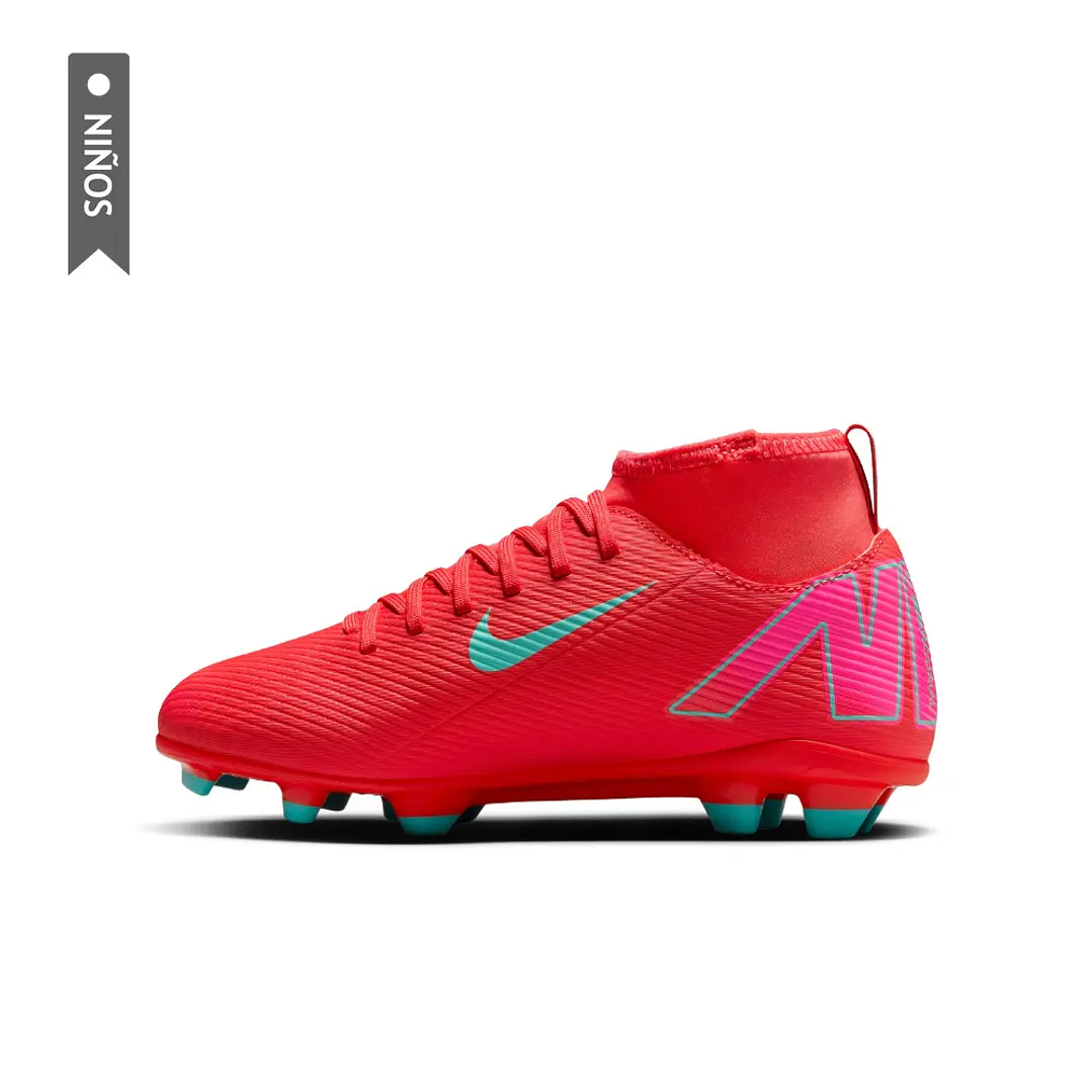 Guayos Nike Jr Superfly 10 Club Fg/Mg Niño-Rojo 3