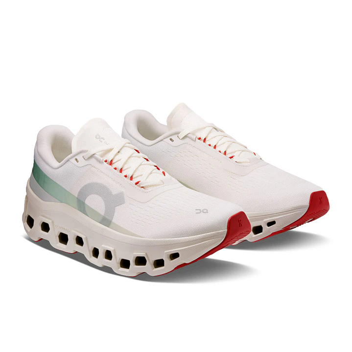 Tenis On Cloudmonster 1 Mujer-Beige/Verde 4