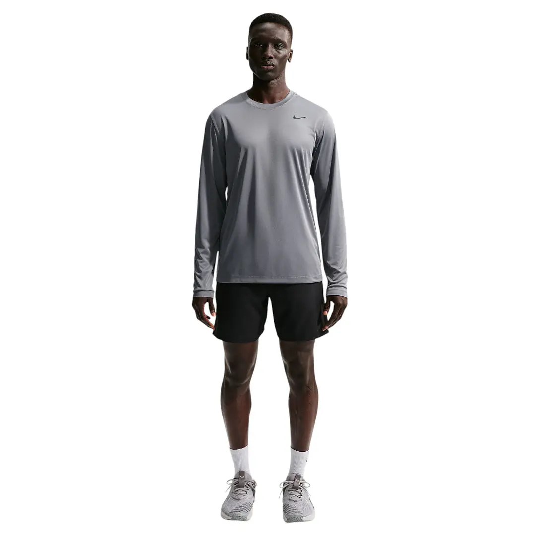 Camiseta Manga Larga Nike M Df Tee Std Ls Flex Hombre-Gris 3