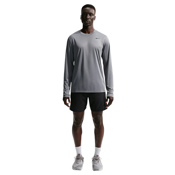 Camiseta Manga Larga Nike M Df Tee Std Ls Flex Hombre-Gris 3