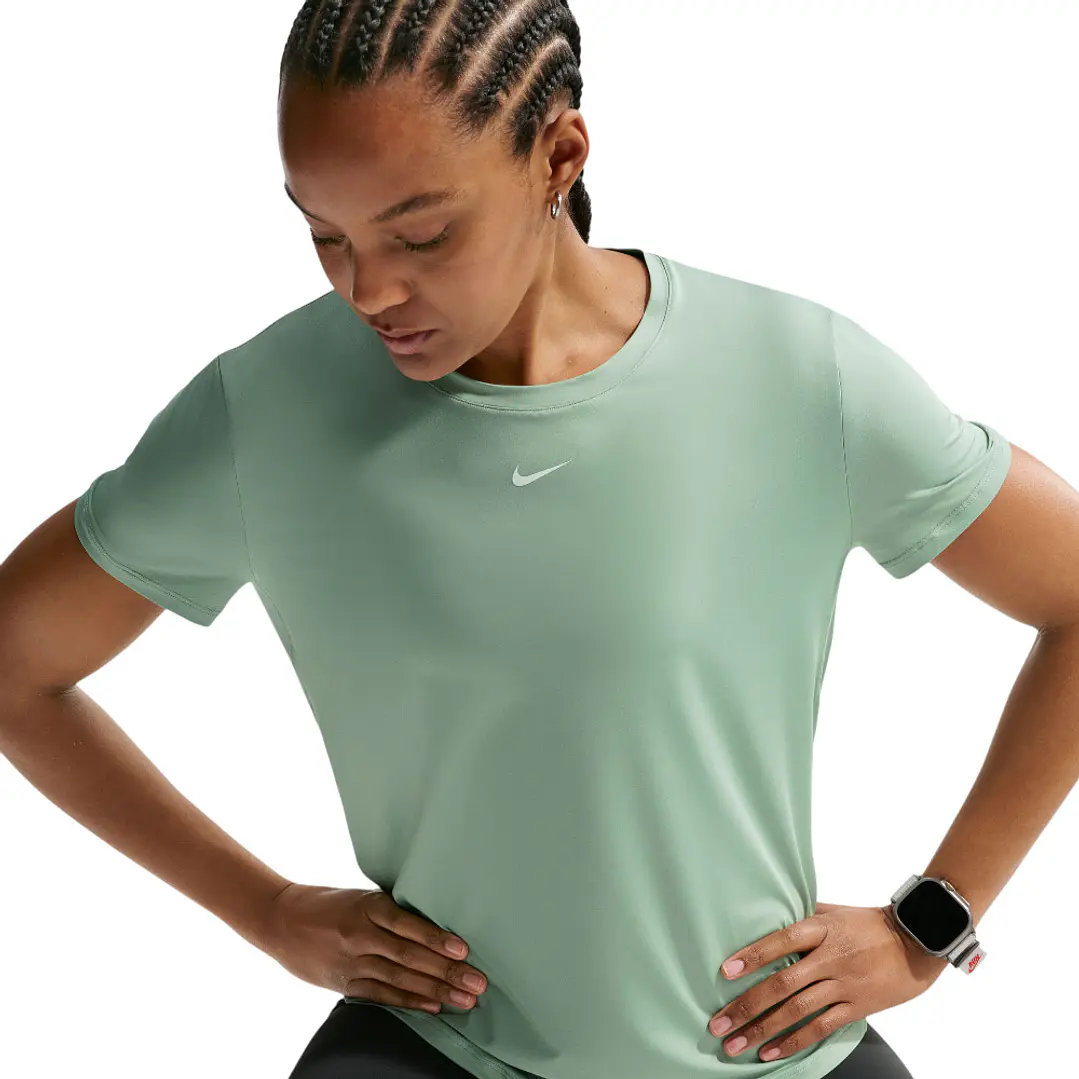 Camiseta Nike W One Classic Df Ss Top Mujer-Verde 1