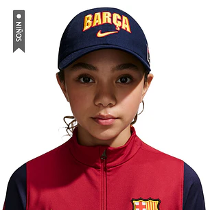 Gorra Nike Fcb Y Club Cap Cttn 6P Us Niño-Azul