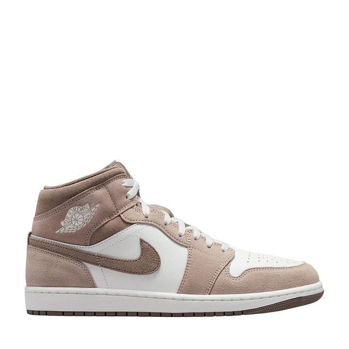 Tenis Nike Air Jordan 1 Mid Hombre-Blanco/Café 1