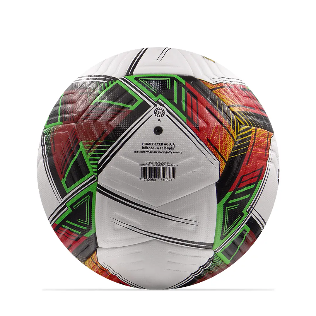 Balon Futbol Pro Golty Elite Dualtech No.5-Negro/Naranja 4