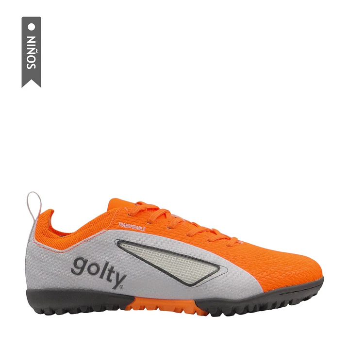Zapatilla Golty Turf Velozion Formacion Niño-Naranja/Blanco 1