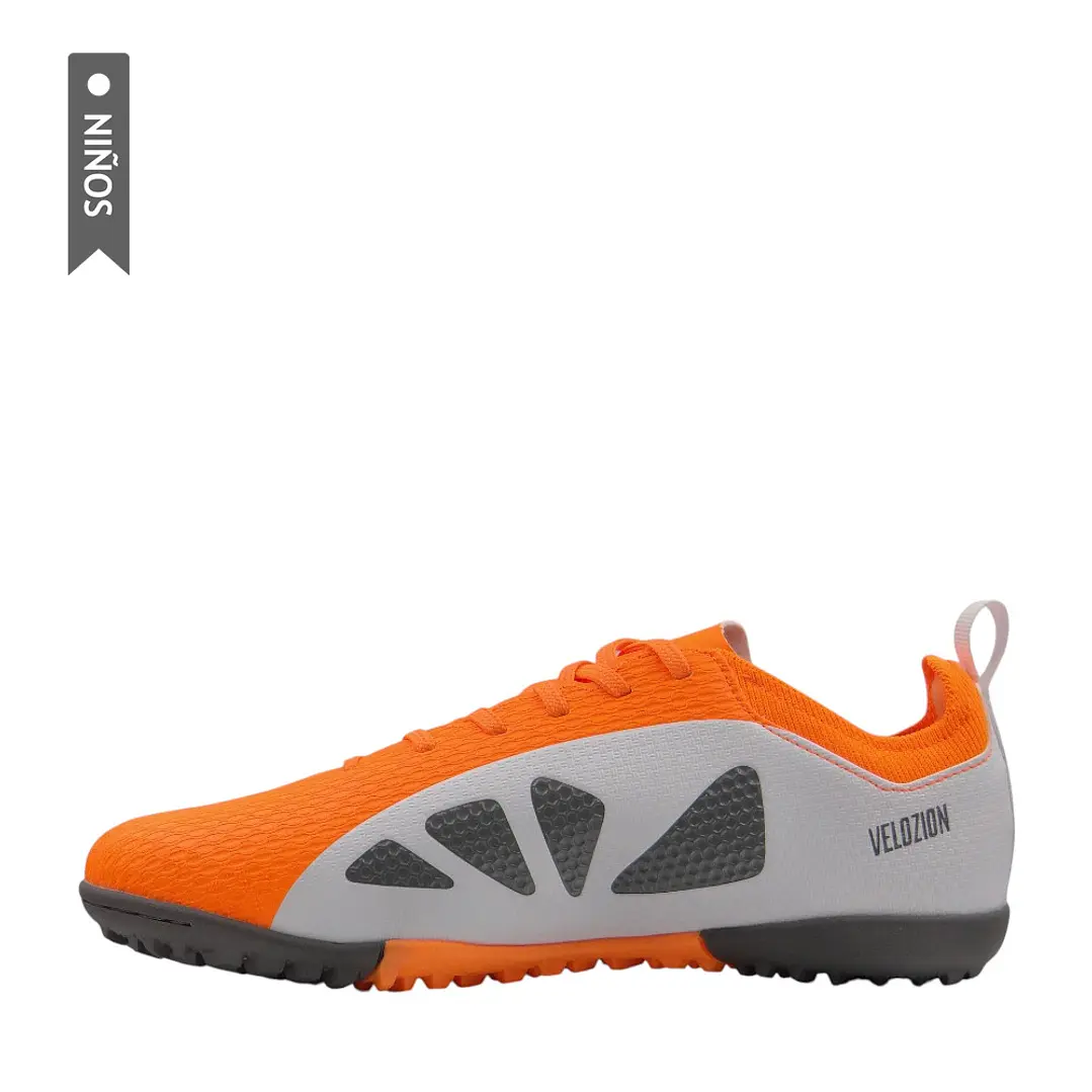 Zapatilla Golty Turf Velozion Formacion Niño-Naranja/Blanco 3